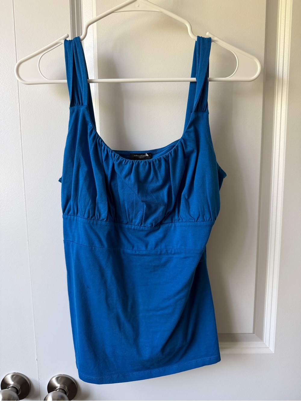 Ann Taylor Blue Scoop-Neck Tank Top